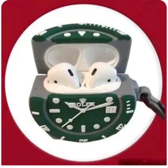NWT Air Pod Case Watch Face Fits air pod 1 or 2 Hook included Green - Picture 2 of 2